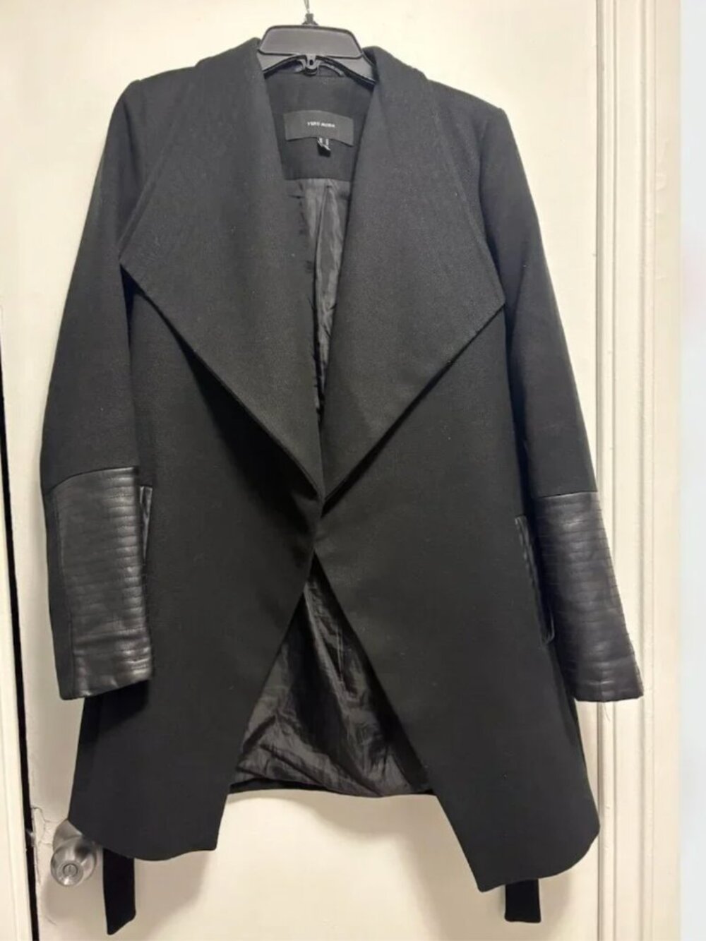 Medium Black Wrap Trench Vegan Leather Jacket - Vero Moda